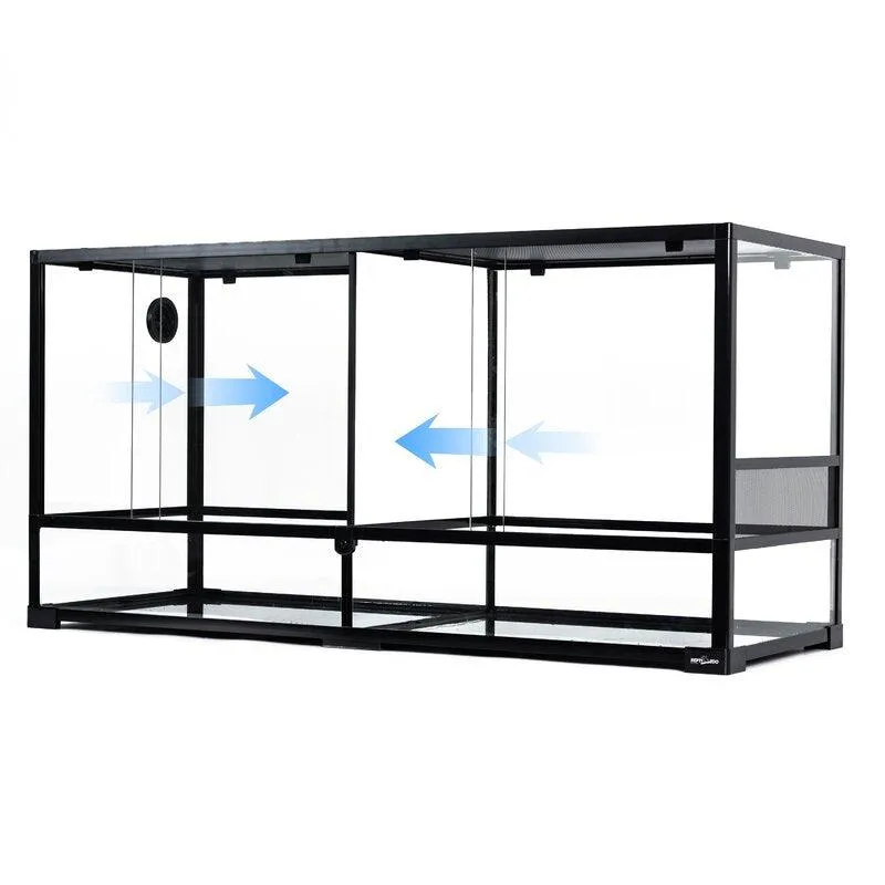 REPTI ZOO 90 Gallon 48*18*24 Glass Reptile Terrarium With Flexible Side Vent RK0223A