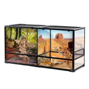 REPTI ZOO 90 Gallon 48*18*24 Glass Reptile Terrarium With Flexible Side Vent RK0223A