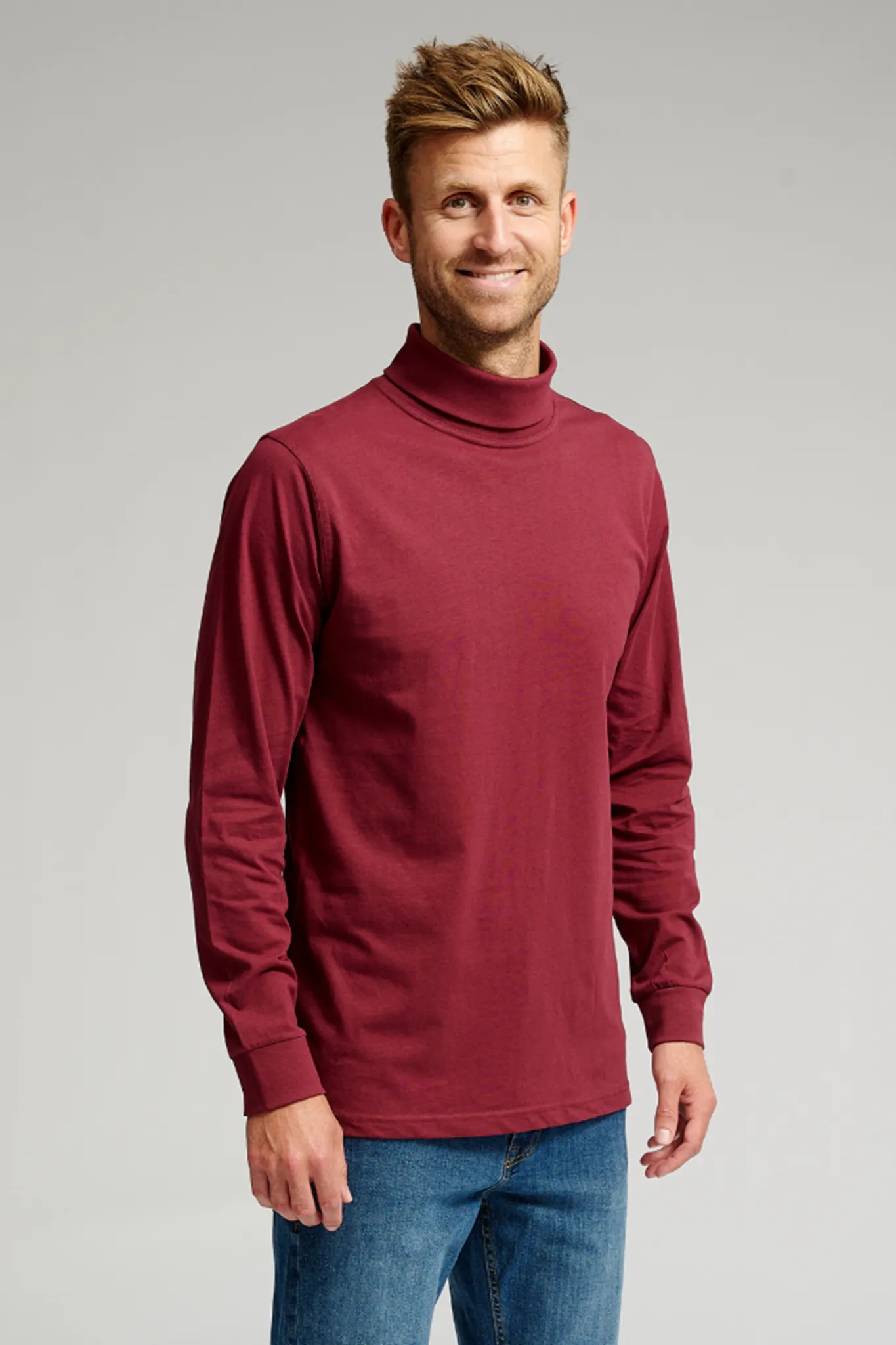 Rollneck jumper - Burgundy red