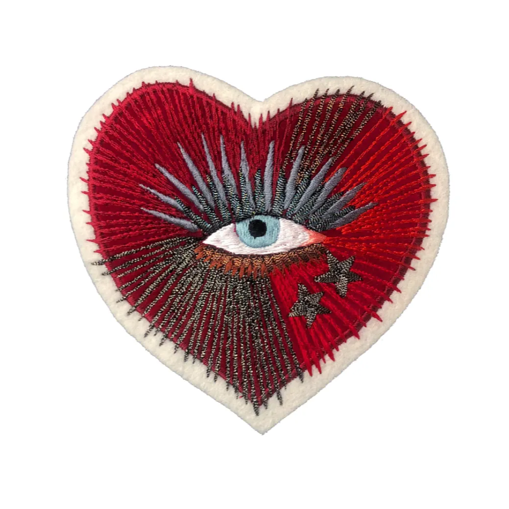 Sacred Heart With Eye Embroidered Patch