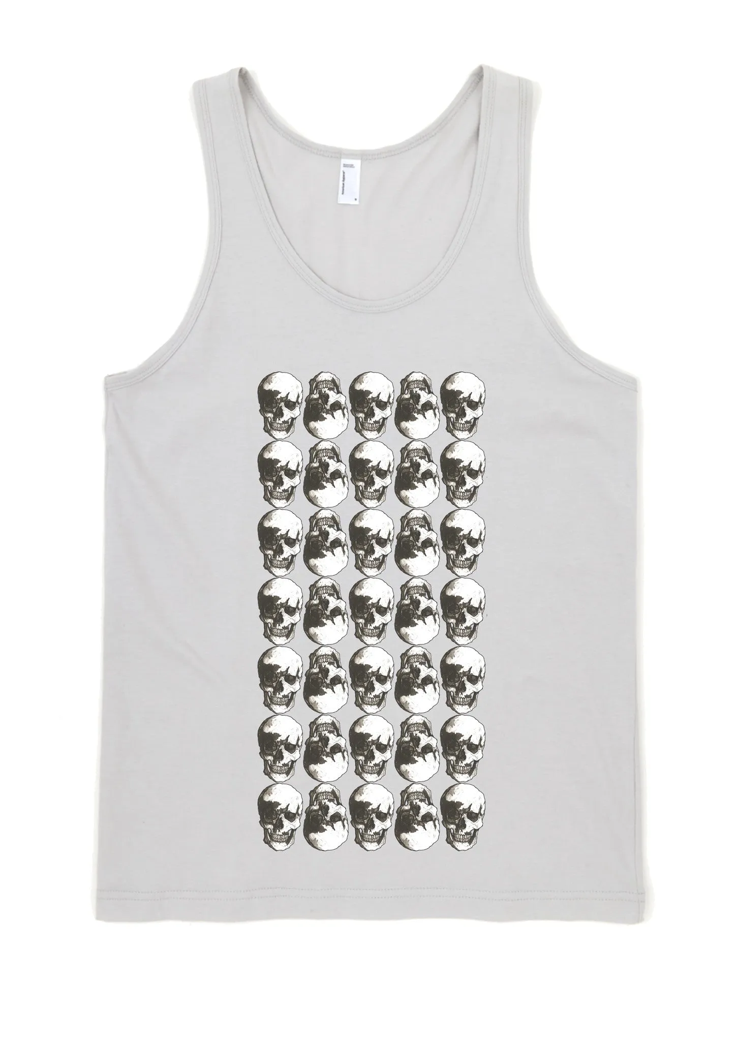 Skulls Grid Black Ink Tank by Robert Bowen