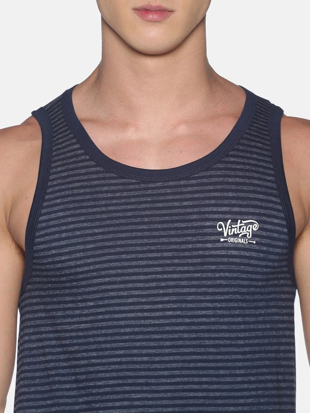 Sleeveless Blue Sando Vest Tank Top for Men