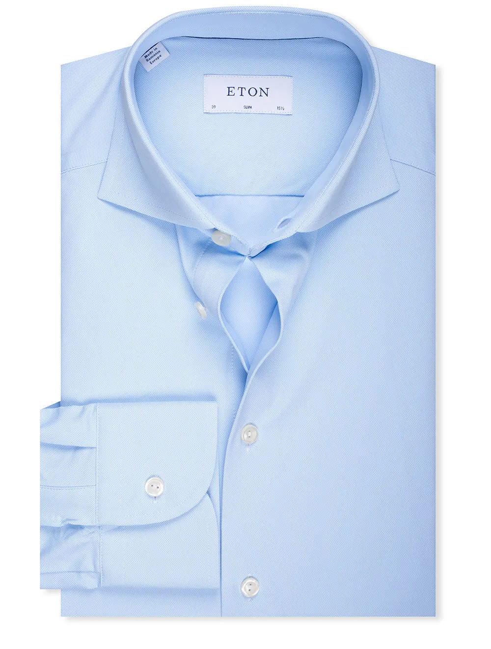 Slim Fit Four Way Stretch Shirt Blue