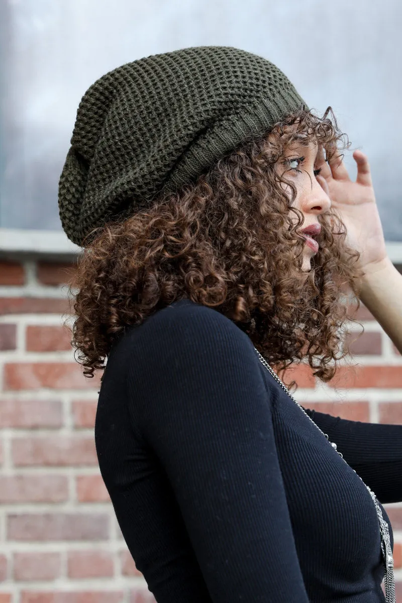 Slouch Waffle Knit Beanie