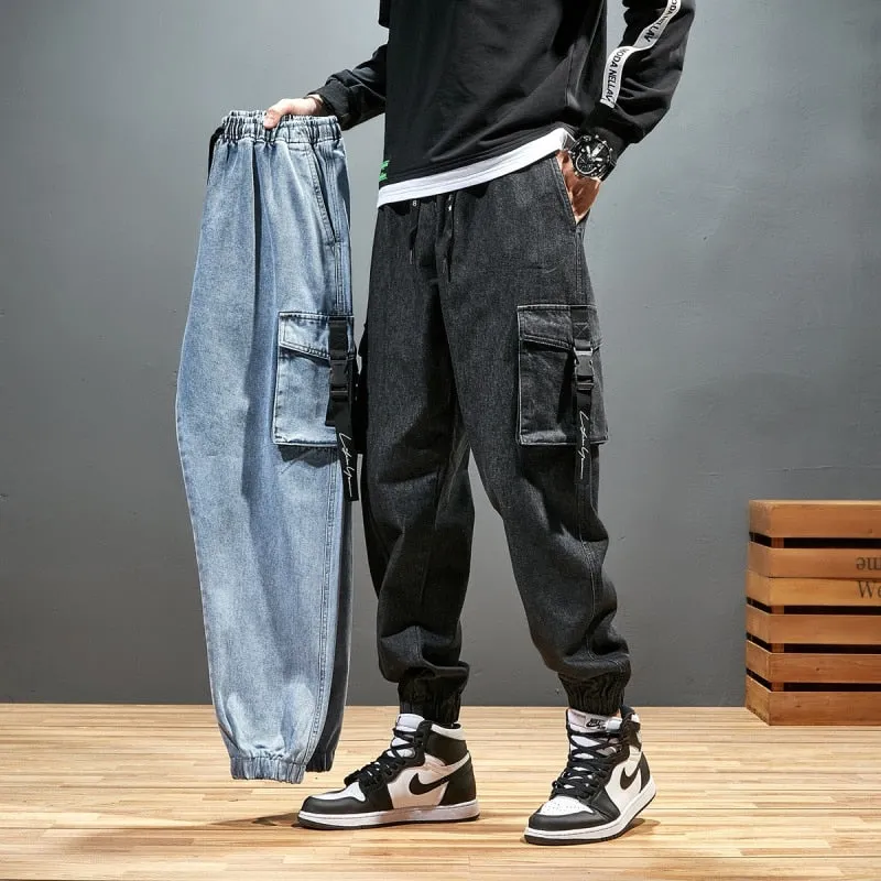 Solid Buckled Pocket Style Cargo Pants