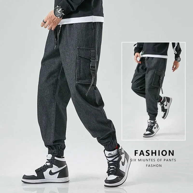 Solid Buckled Pocket Style Cargo Pants