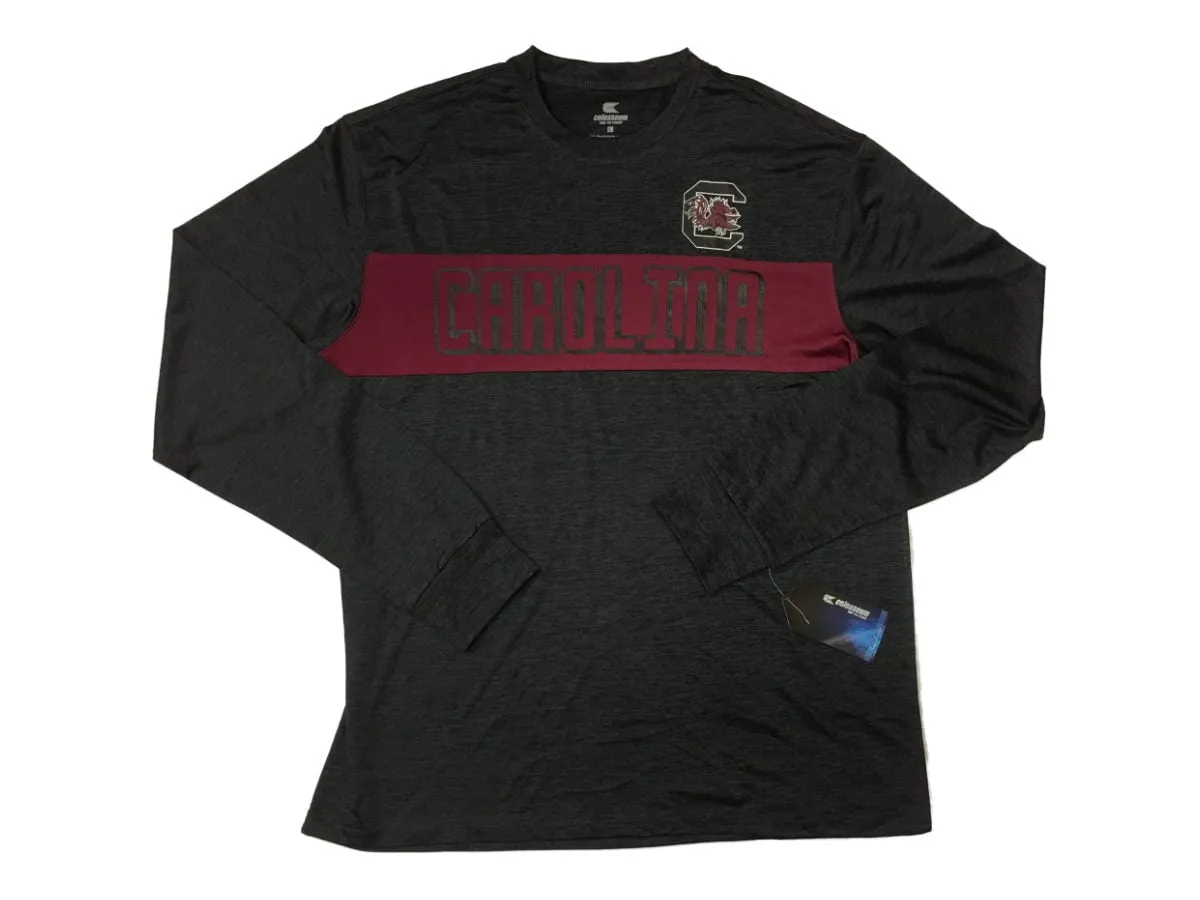 South Carolina Gamecocks Colosseum Charcoal Gray Performance LS T-Shirt (L)