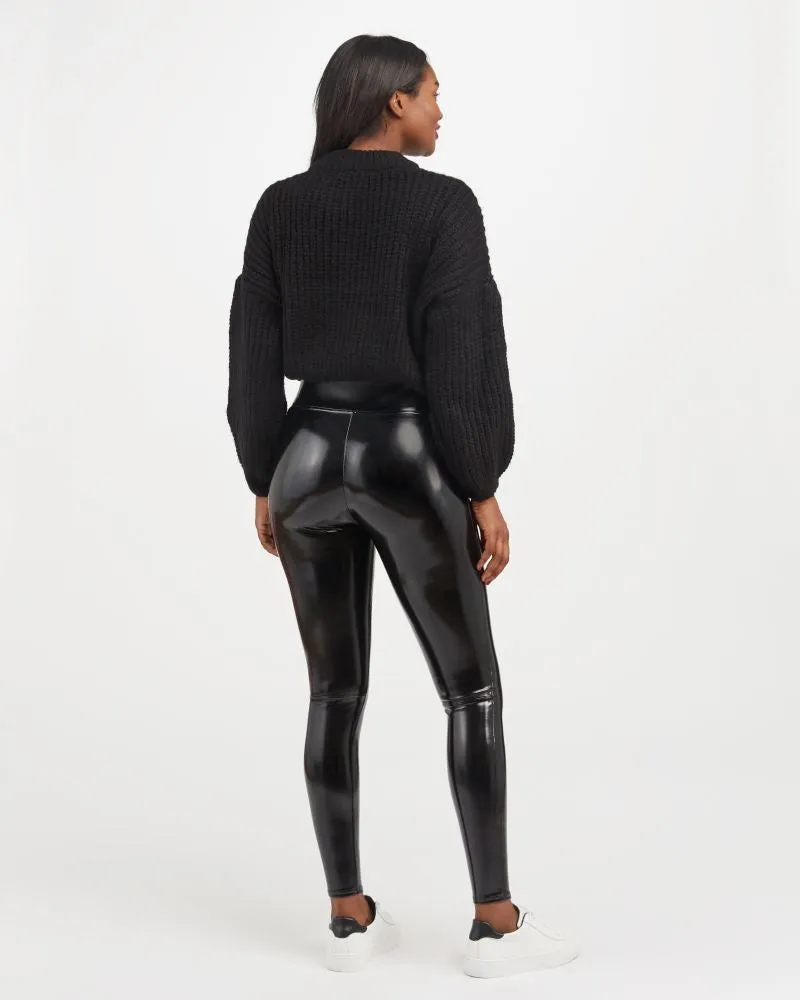 Spanx - Faux Patent Leather Leggings in Classic Black