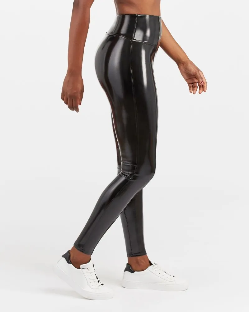 Spanx - Faux Patent Leather Leggings in Classic Black