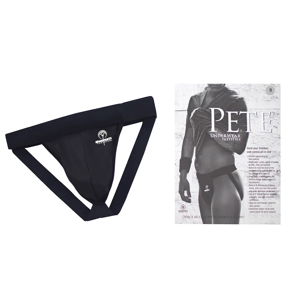 SpareParts Pete Freestyle Nylon Packing Jock Black Size XL