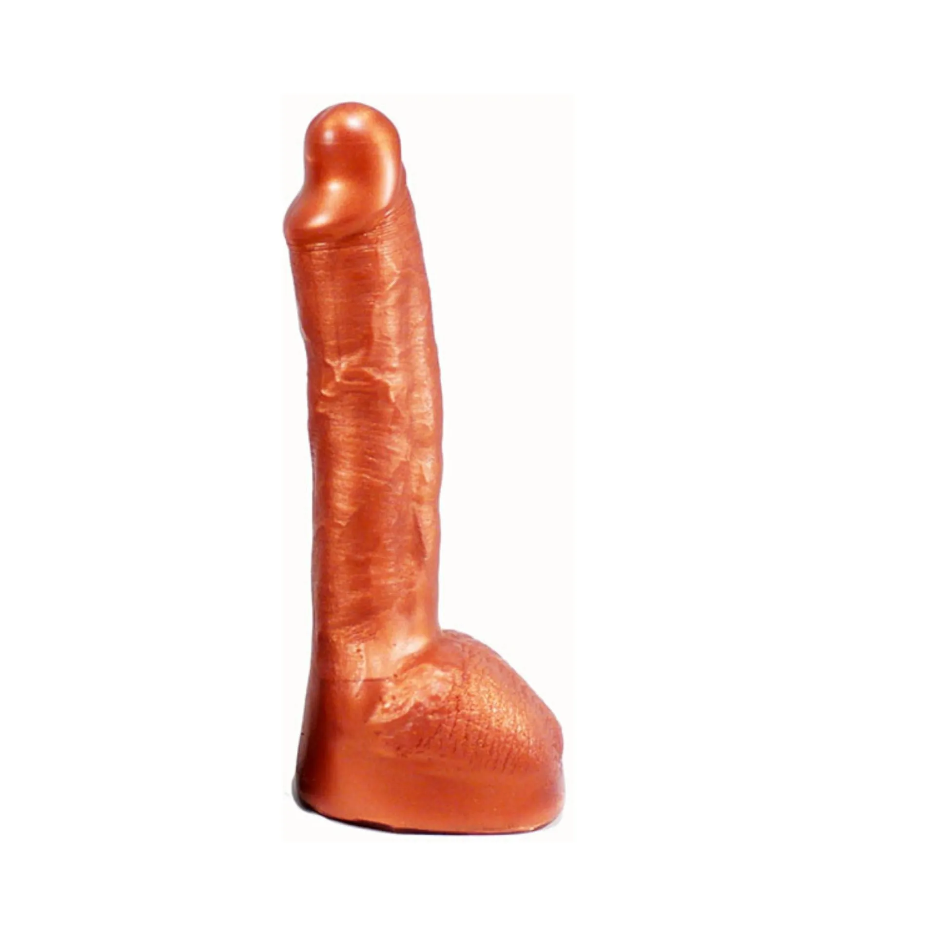 SquarePegToys® Leo SuperSoft Bronze Silicone Dildo with Balls, 2 Sizes