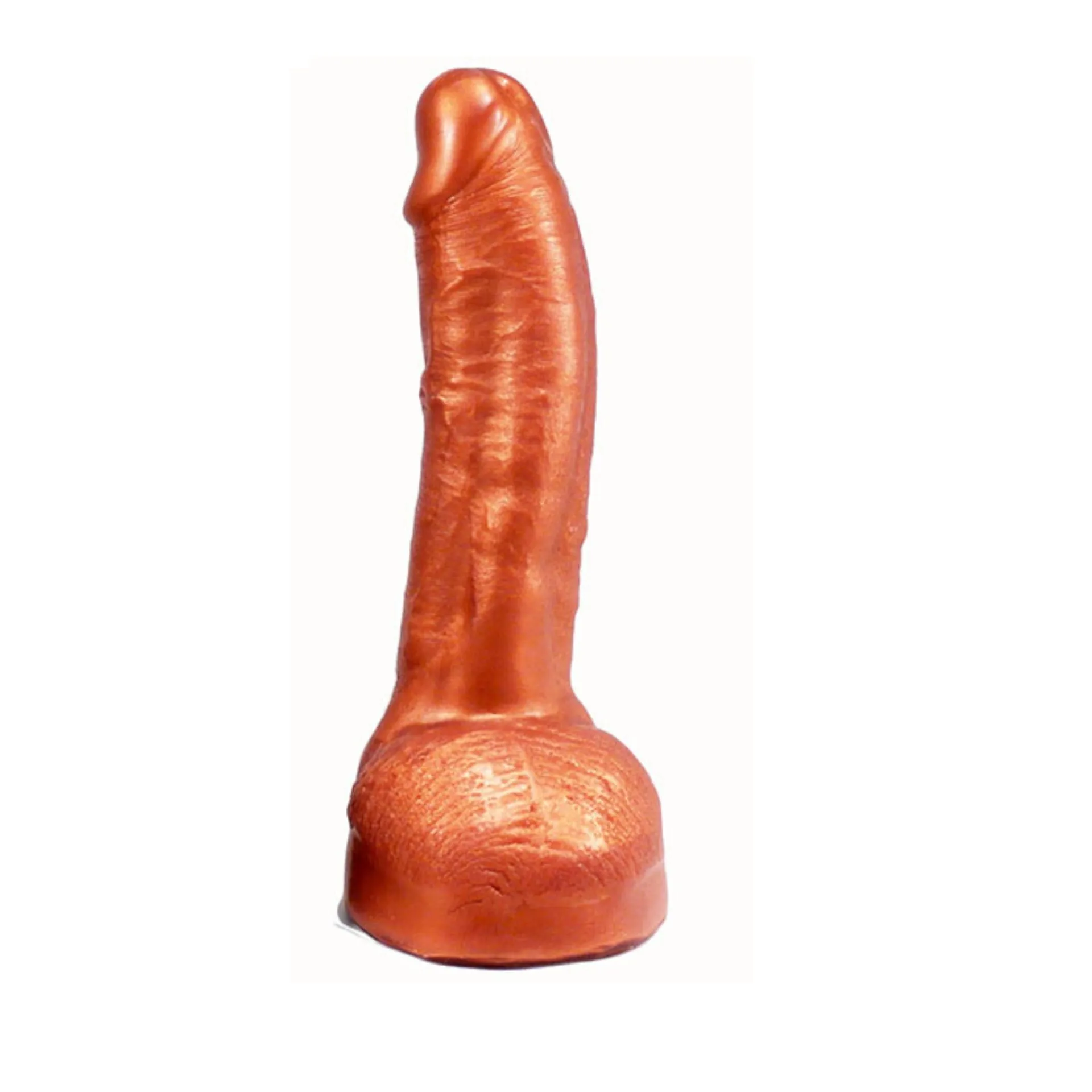 SquarePegToys® Leo SuperSoft Bronze Silicone Dildo with Balls, 2 Sizes