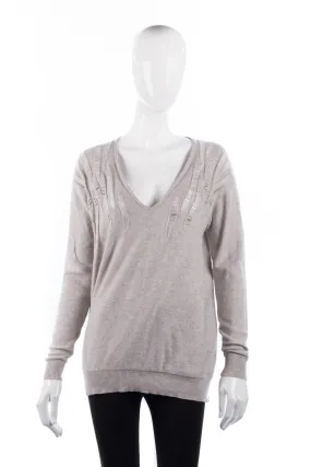 Stella McCartney Jumper Cotton Cashmere and Silk Mix Grey Size 38 (UK8)