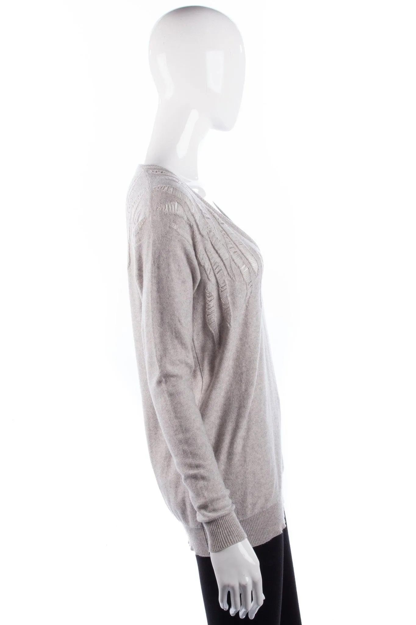 Stella McCartney Jumper Cotton Cashmere and Silk Mix Grey Size 38 (UK8)