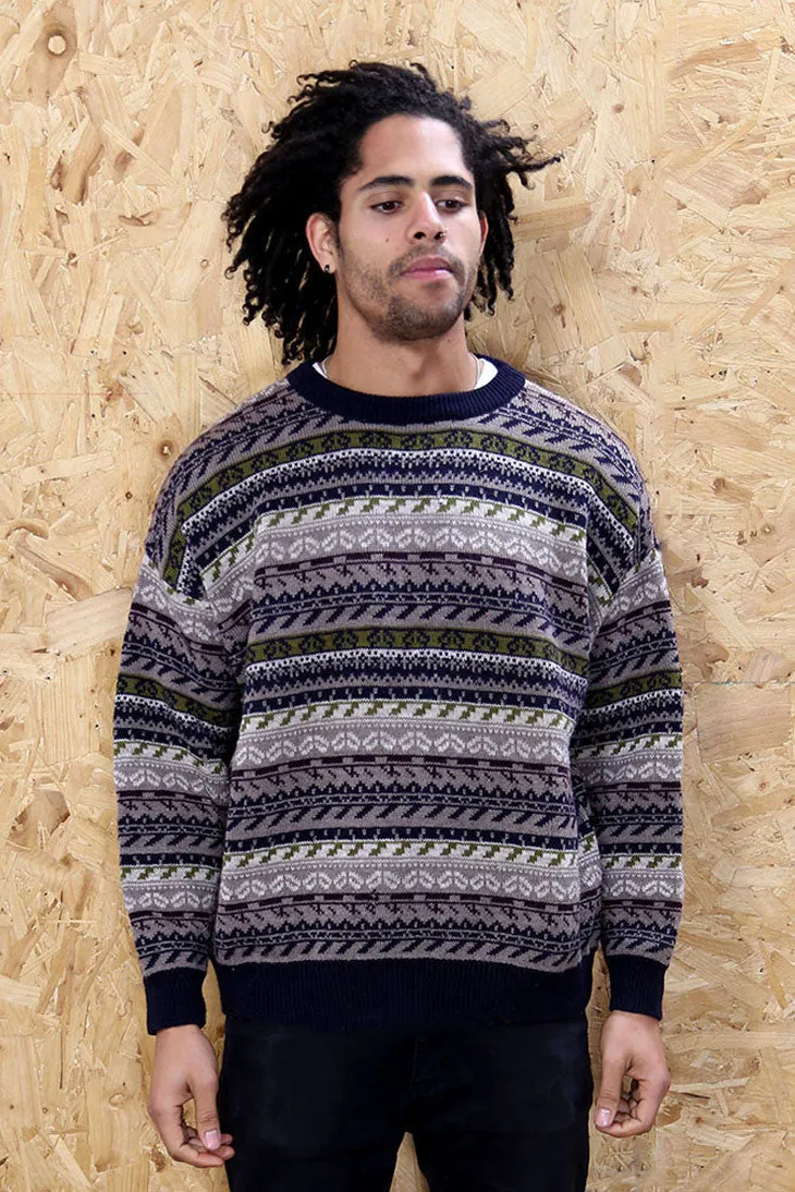 Striped Grandad Knit Jumper