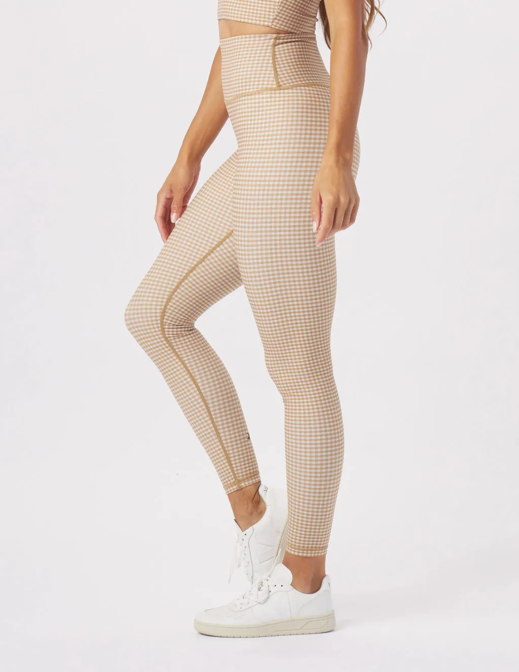 Sultry 7/8 Legging Almond/Linen Gingham