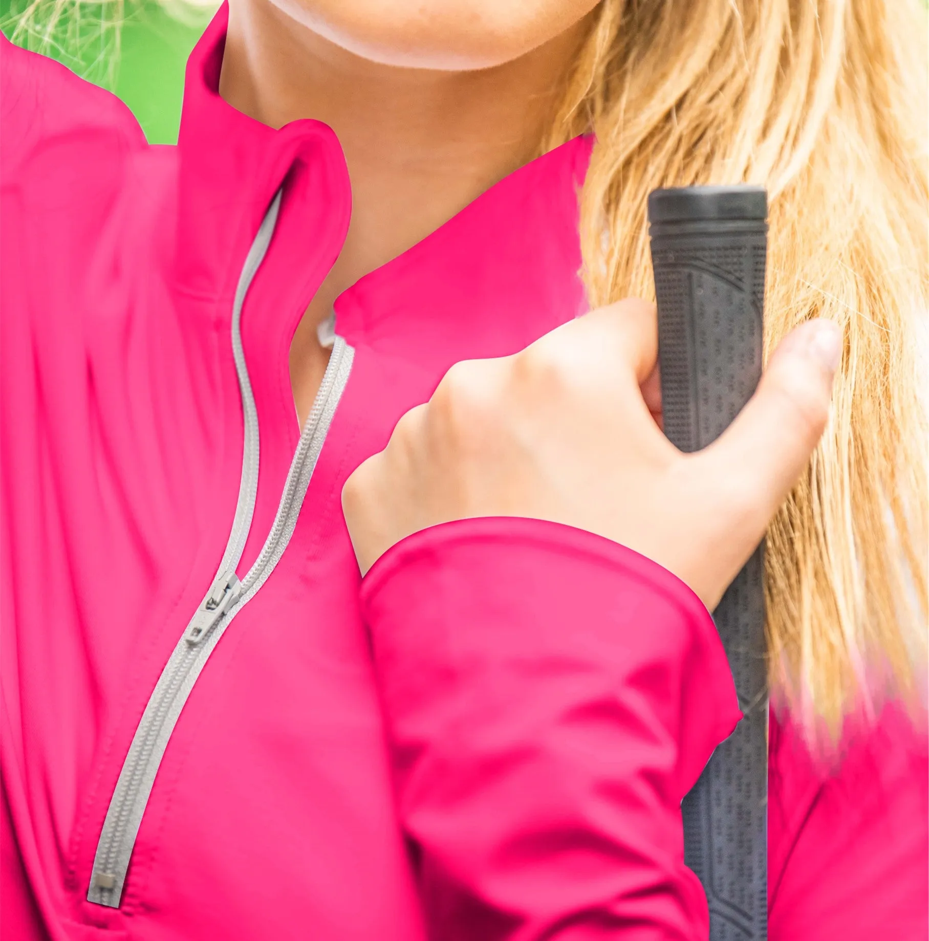 Sun Protector Half Zip Tunic - Hot Pink