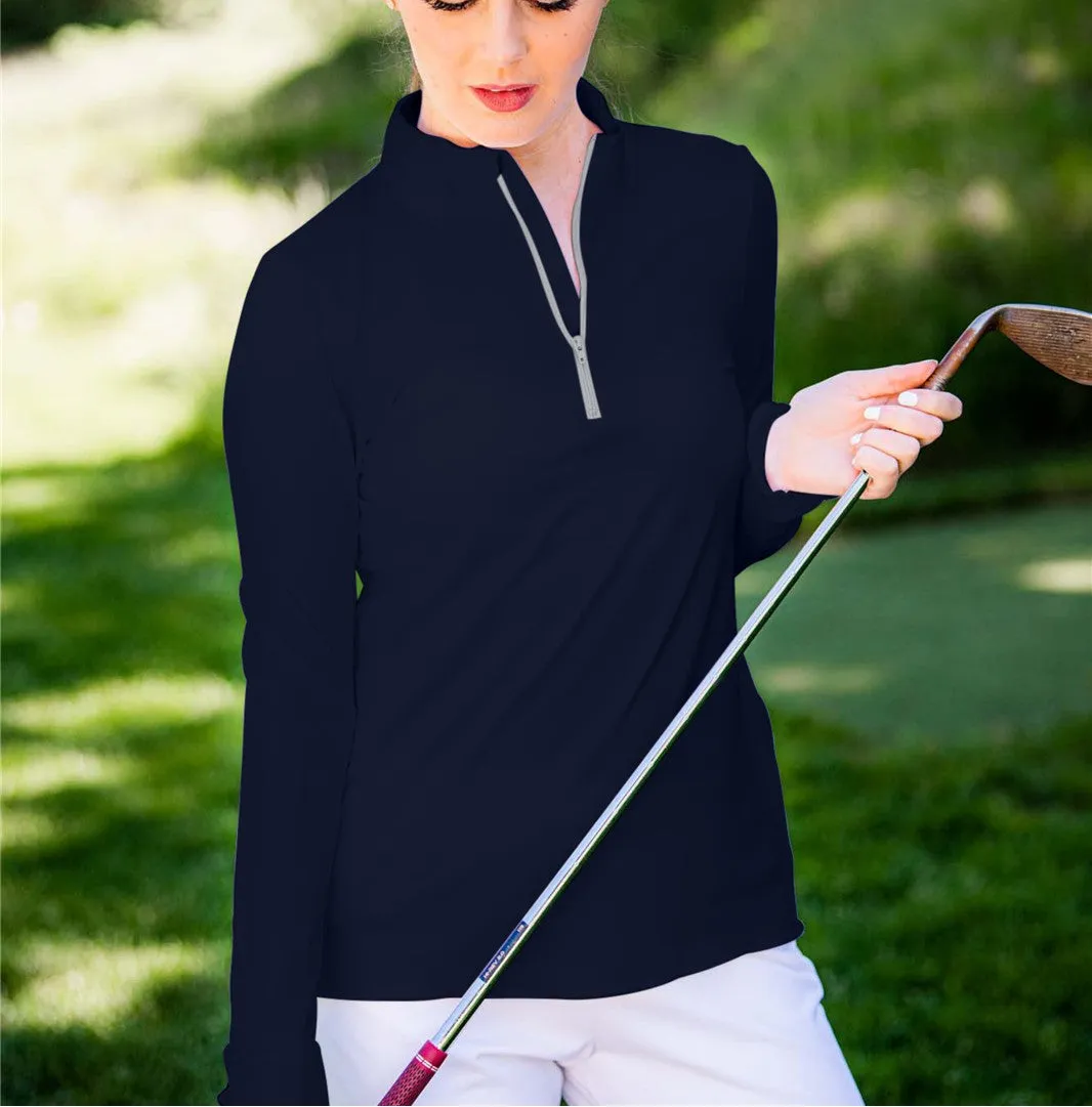 Sun Protector Half Zip Tunic - Midnight Navy