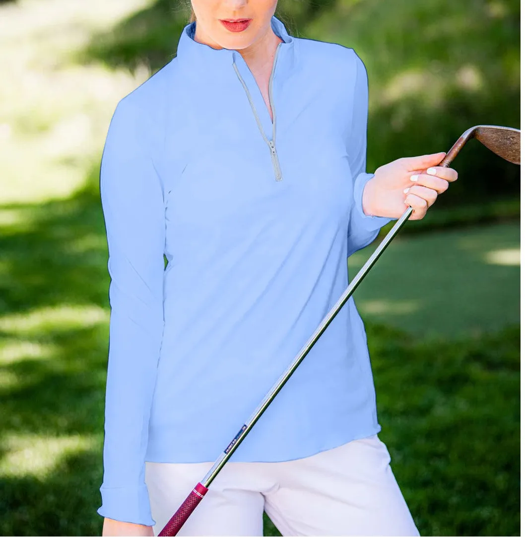 Sun Protector Half Zip Tunic - Pastel Blue