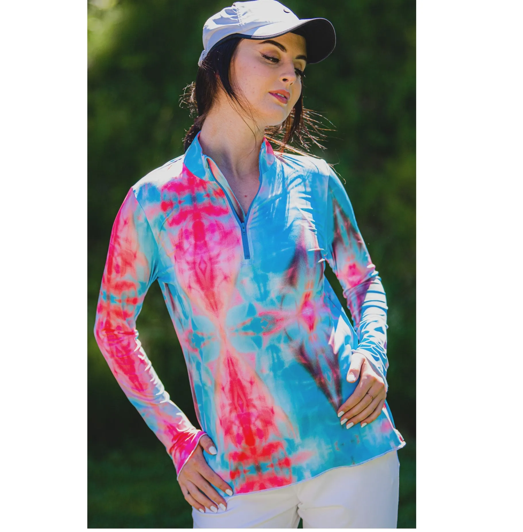 Sun Protector Half Zip Tunic - Sunset Seas