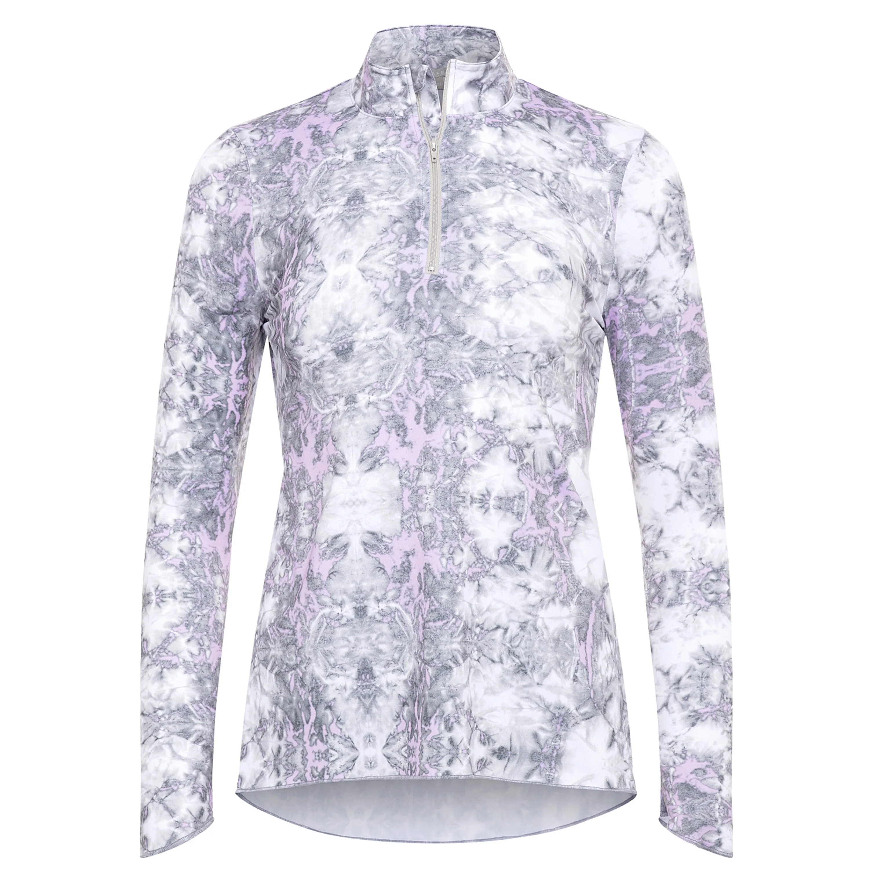 Sun Protector Half Zip Tunic - Tie Dye Lavender