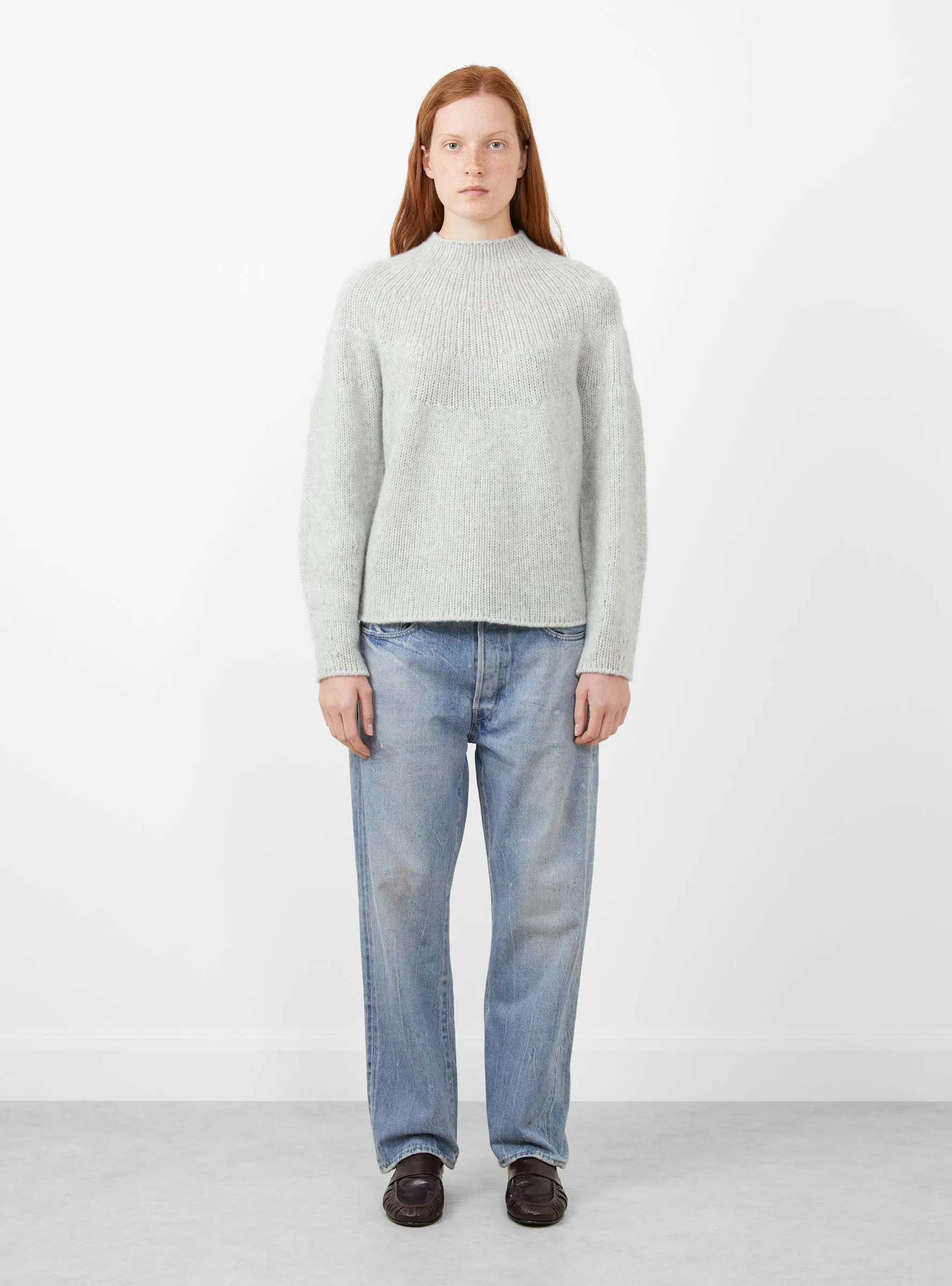 Tapered Raglan Sleeves Jumper Mist