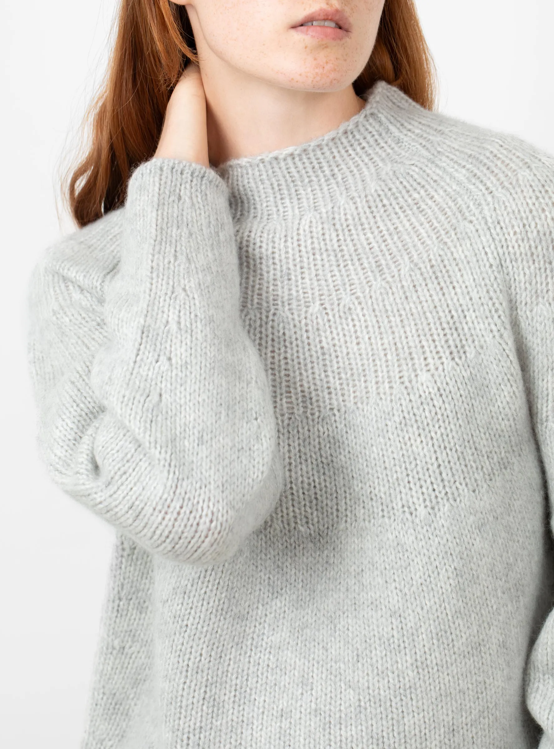 Tapered Raglan Sleeves Jumper Mist