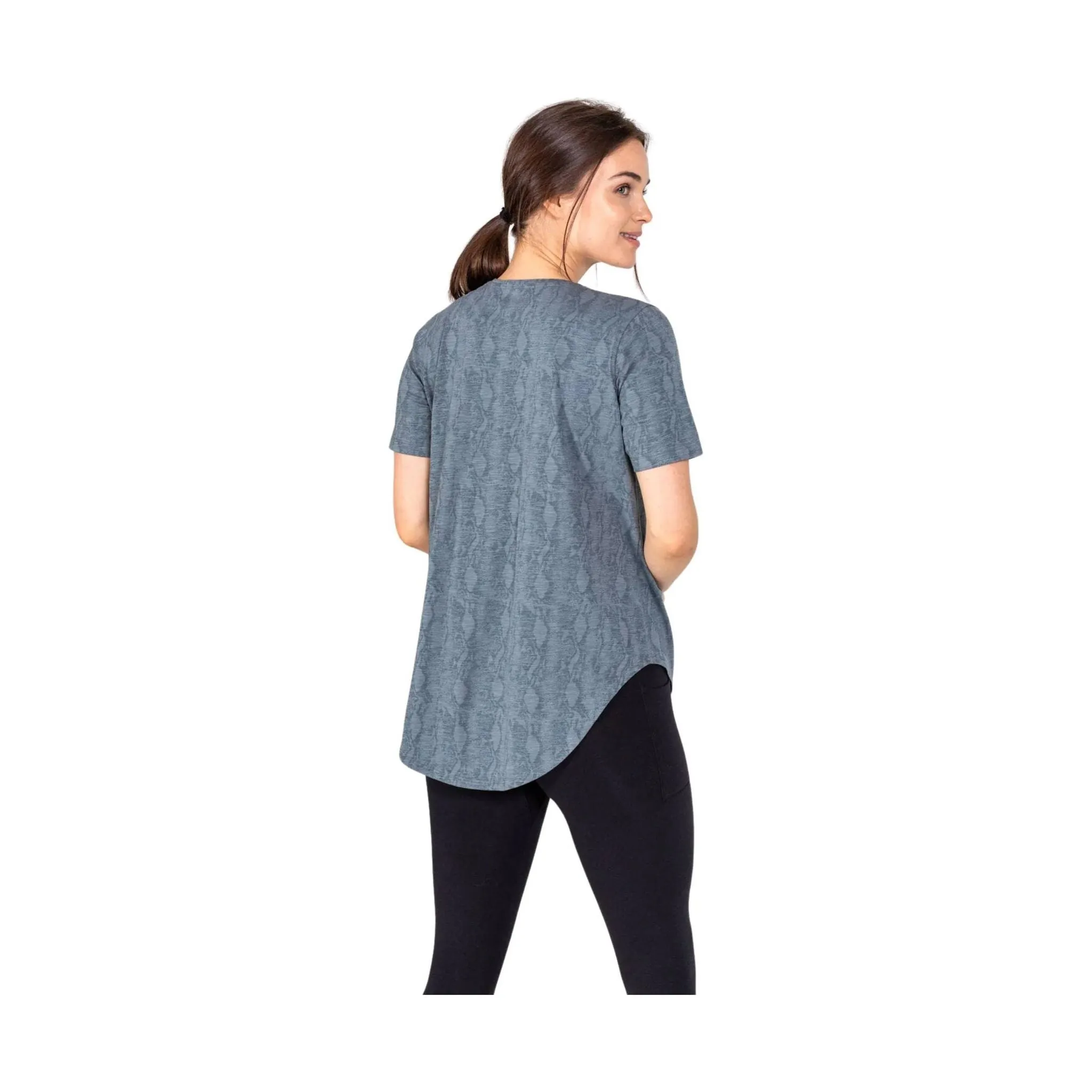 Tasc Women's Longline Boyfriend T Shirt - Storm Snake Skin - ONLINE STORE CREDIT/EXCHANGE ONLY