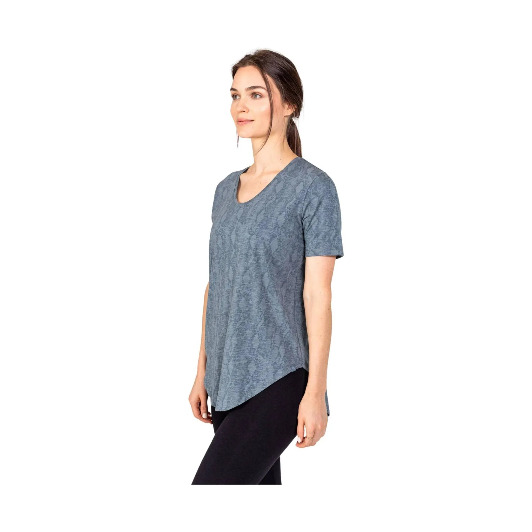 Tasc Women's Longline Boyfriend T Shirt - Storm Snake Skin - ONLINE STORE CREDIT/EXCHANGE ONLY