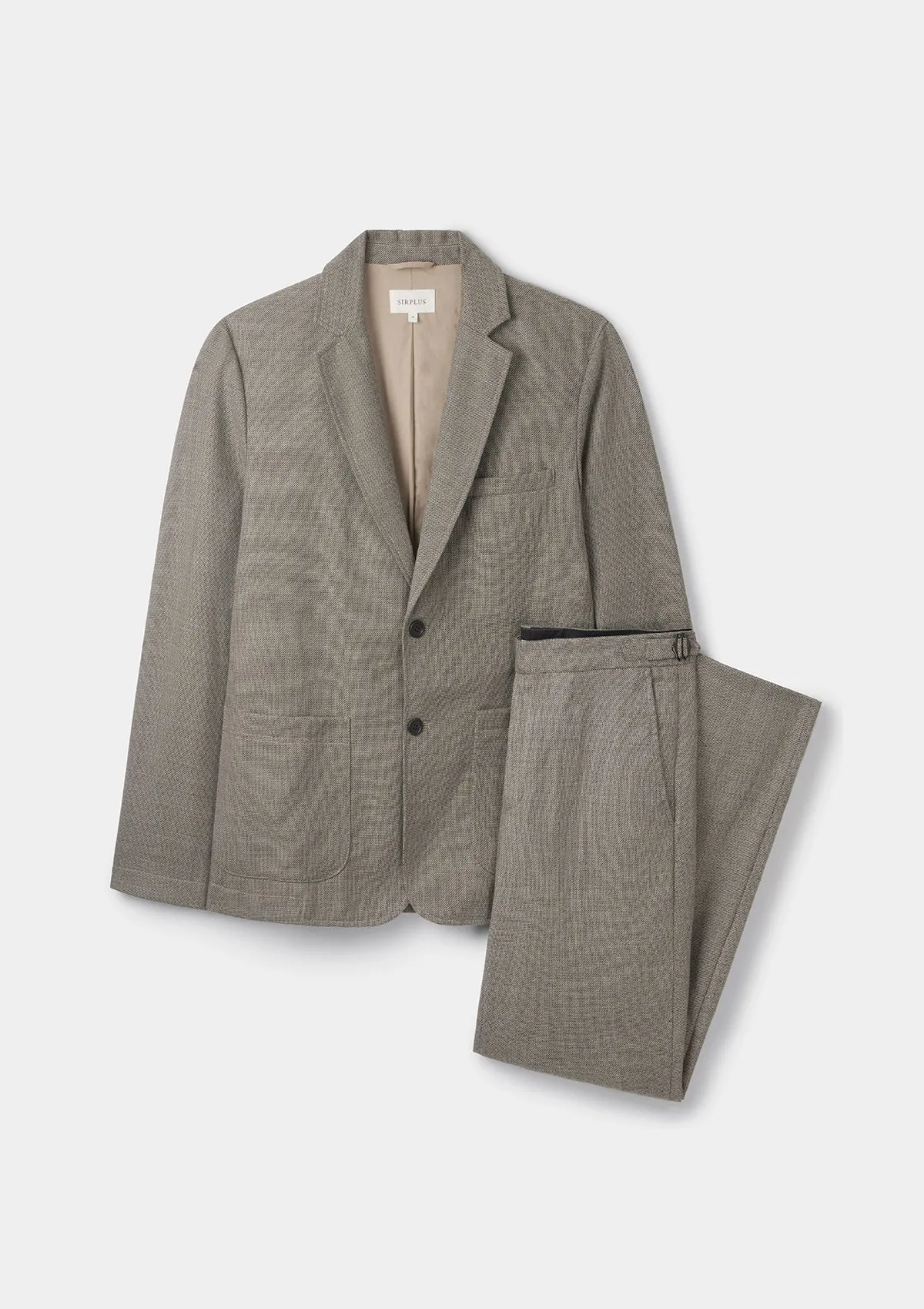 Taupe Virgin Wool Suit Trousers