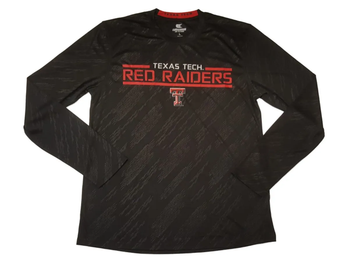 Texas Tech Red Raiders Colosseum Black Performance Long Sleeve Crew T-Shirt (L)