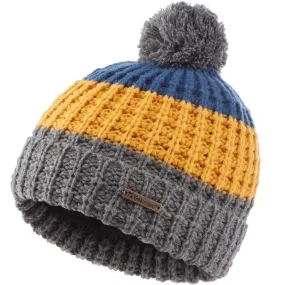 Trekmates Jack Junior Knit Beanie Hat Mustard/Grey/Blue