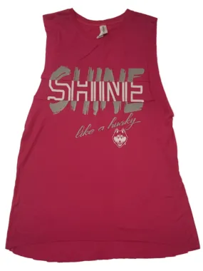 UCONN Huskies Colosseum WOMEN'S Pink "Shine Like a Husky" Bro Tank (S)