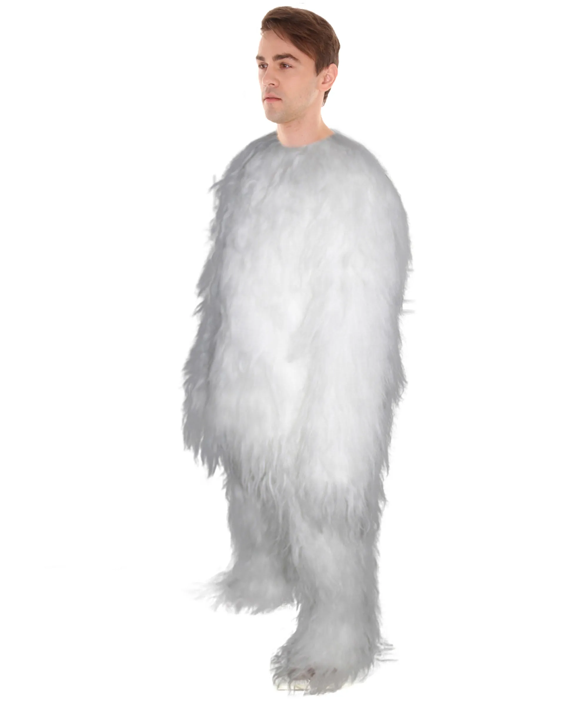 Unisex Hairy Warrior Ape Military Leader Resistance Fighter Yeti Costume Polar White