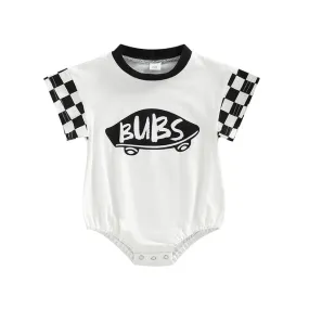 Urban Bubs - Baby Boys Plaid Bubs Onesie , Color - Black