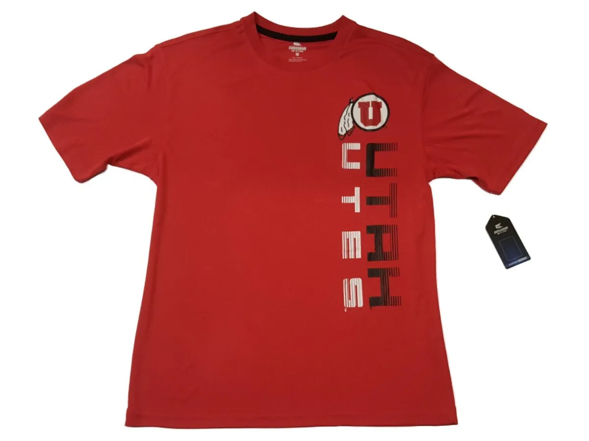 Utah Utes Colosseum Red Vertical Logo Performance Short Sleeve Crew T-Shirt (L)