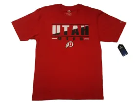 Utah Utes Colosseum Red with Black & White Logos Short Sleeve Crew T-Shirt (L)