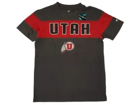 Utah Utes Colosseum YOUTH Boy's Gray Performance Short Sleeve T-Shirt 12-14 (M)