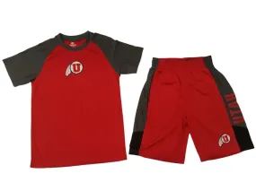 Utah Utes Colosseum YOUTH Boy's Red T-Shirt & Athletic Shorts Set 12-14 (M)