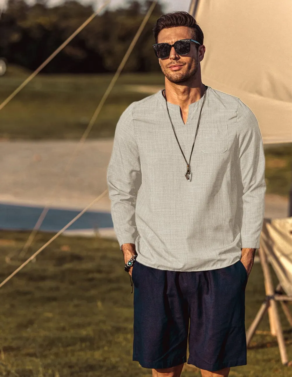 V-neck Casual Beach Shirts