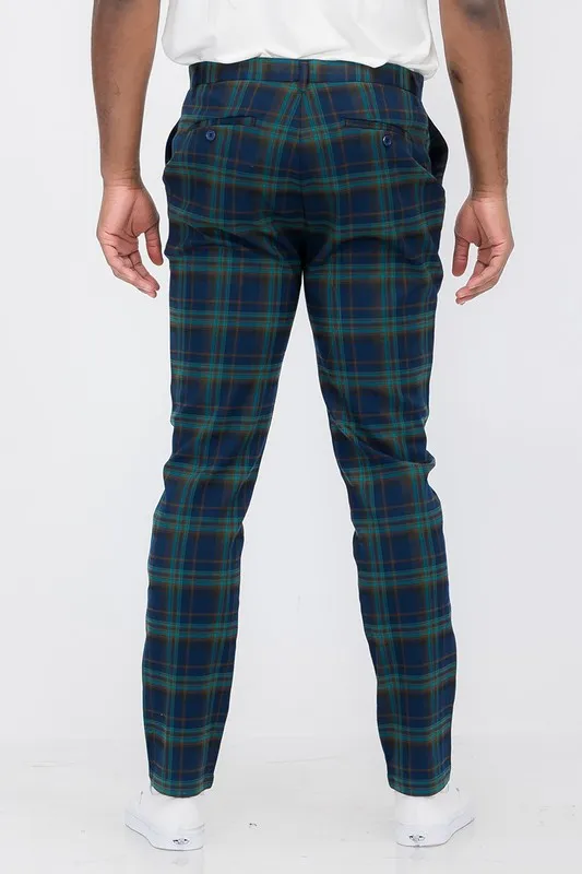 Weiv Mens Plaid Trouser Pants