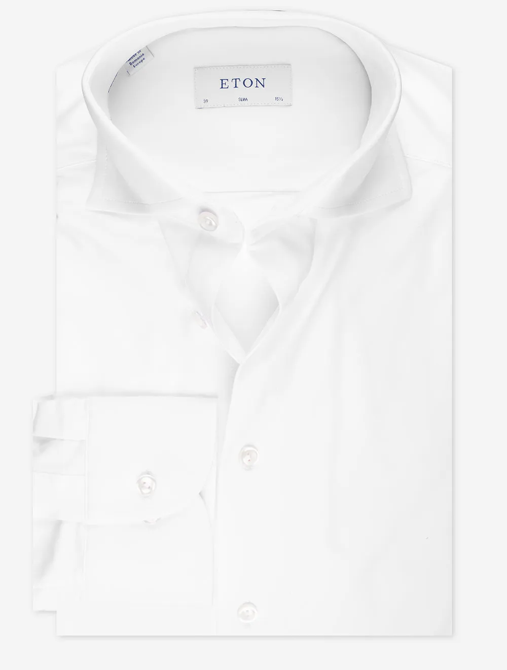 White Four Way Stretch Slim Shirt