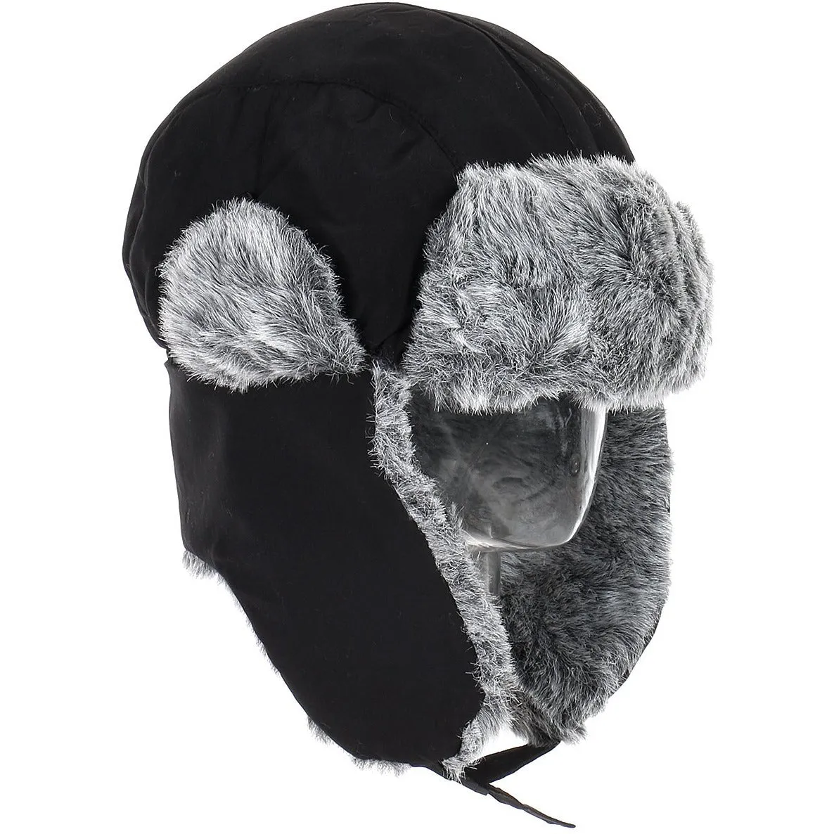 Winter Unisex Knit Bomber Hat w/ Faux Fur Trim