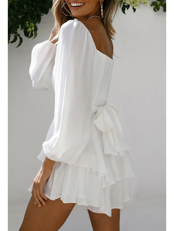 Women Boho Romper Ruffle Chiffon Shorts Jumpsuit