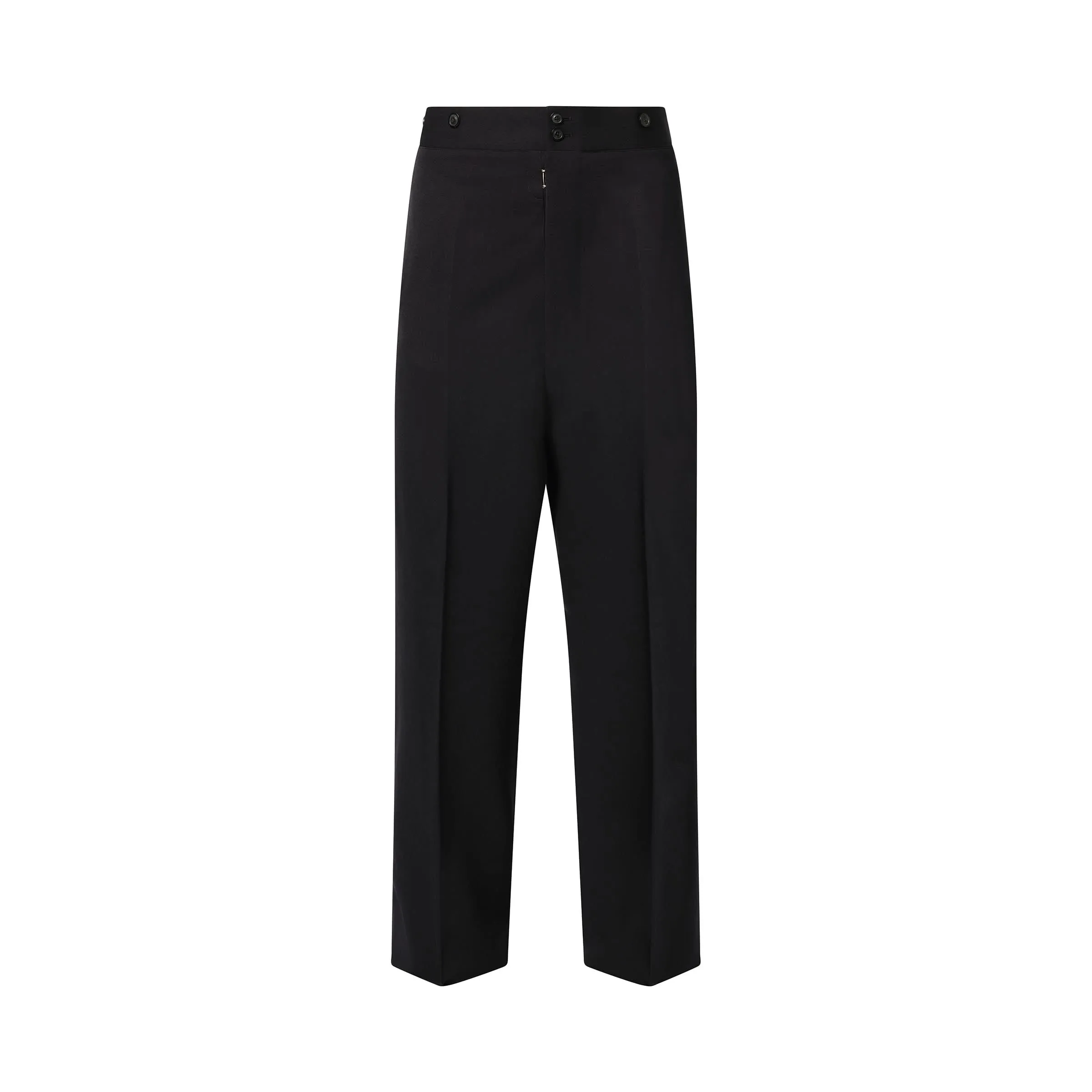 Wool Barathea Pants in Black