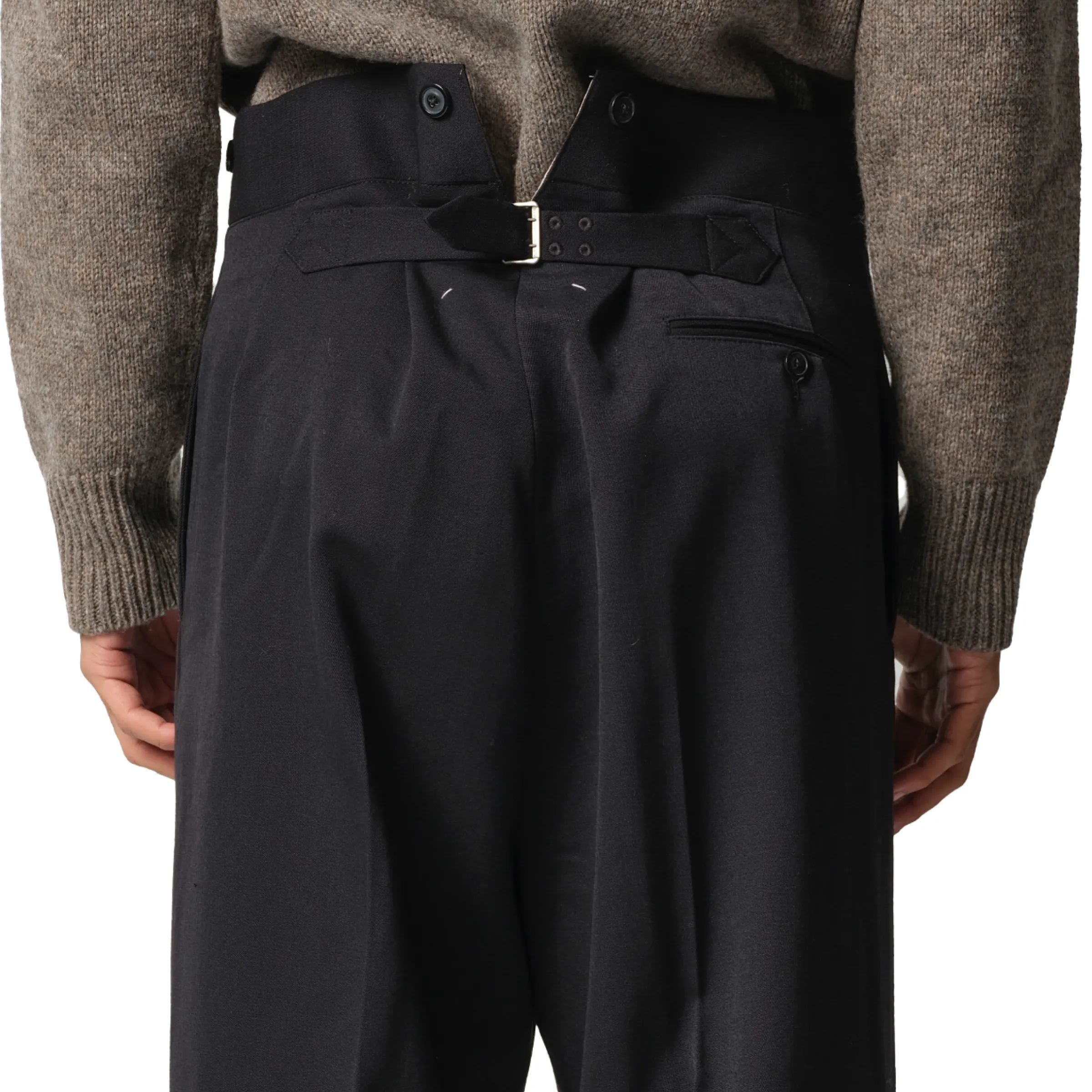 Wool Barathea Pants in Black